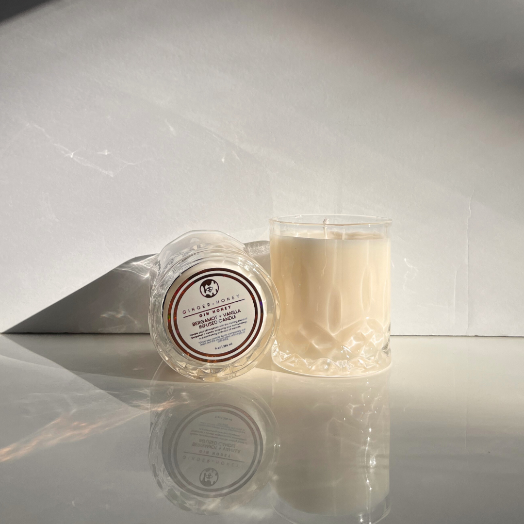 Gin Honey Crystal Candle: Bergamot Vanilla Essence